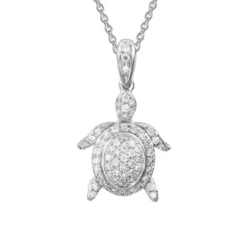 14k Diamond Turtle Pendant Necklace