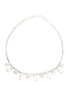 1960s Dangling Teardrop Rhinestone Necklace