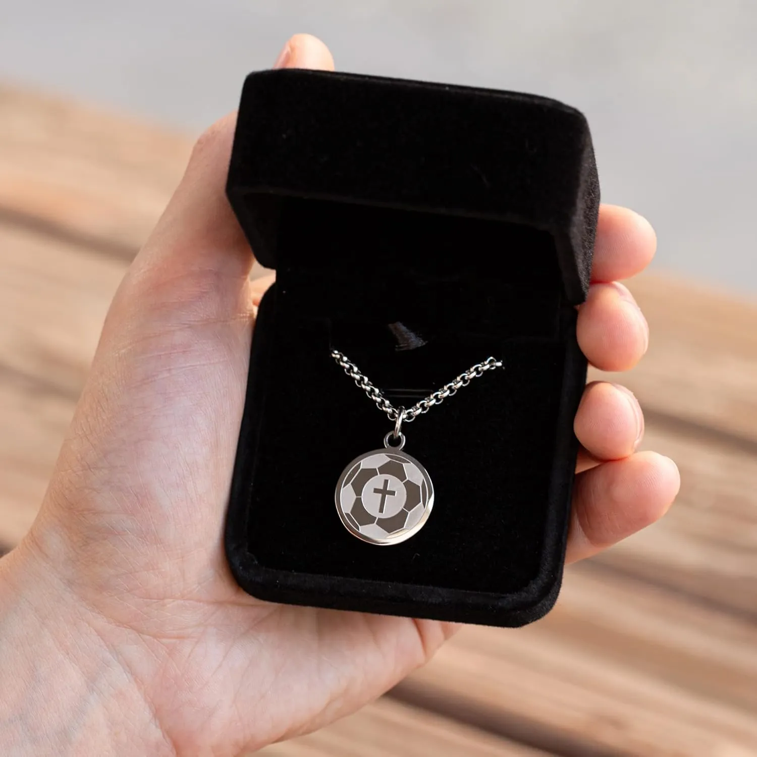 Athletes Necklace With Inspiring Bible Quote ?C Choose Your Quote, Silver Cross Necklace for Men and Women That Love Sports ?C Makes a Unique, Inspiring Gift for Athletes. Baseball, Basketball, Football, Hockey and Soccer Available.