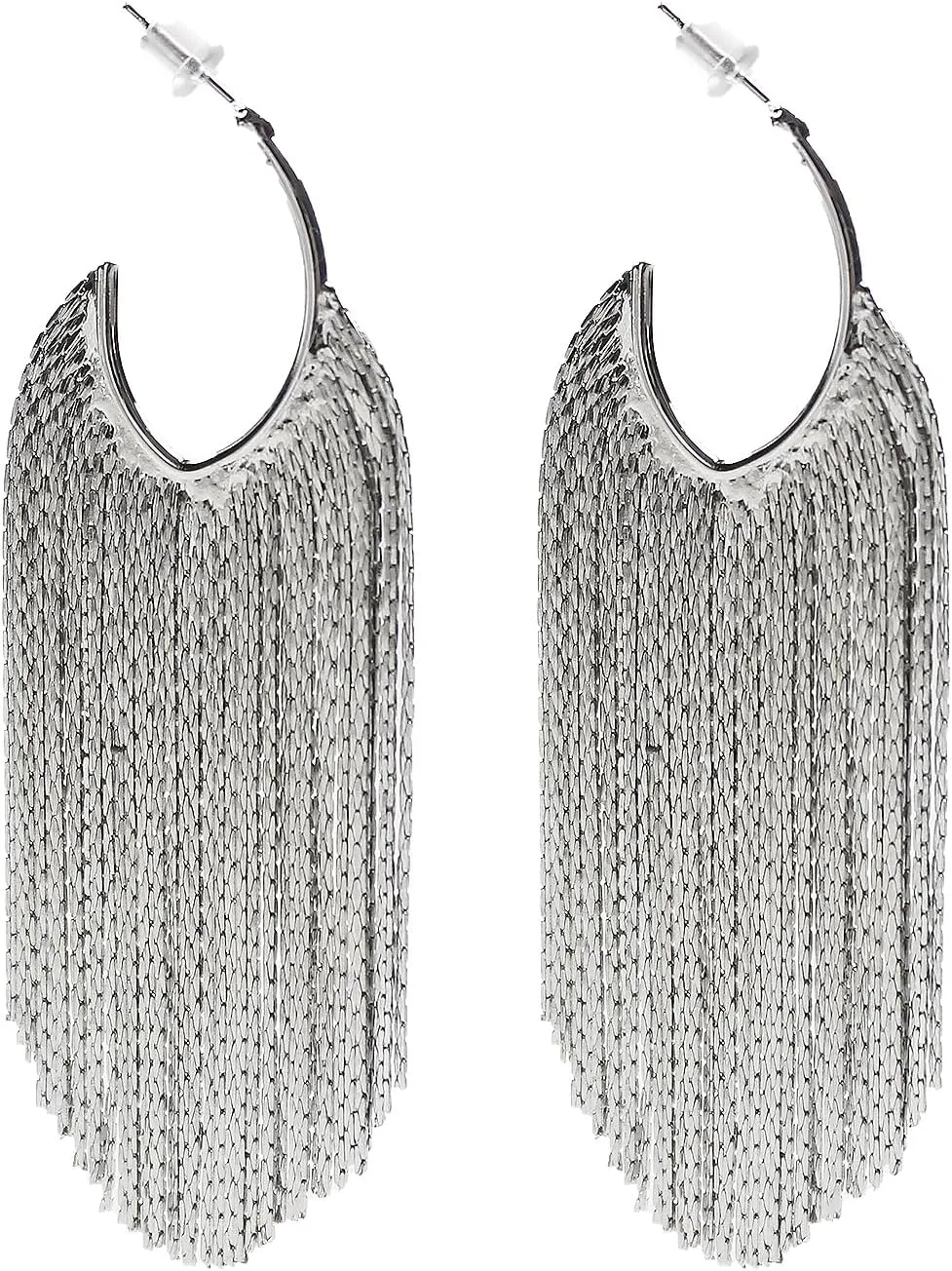 Boho Linear Tassel Drop Dangling Earrings For Women,Long Formal Country Bohemian Fringe Chain Chandelier Prom Statement Trendy Earrings For Party Prom