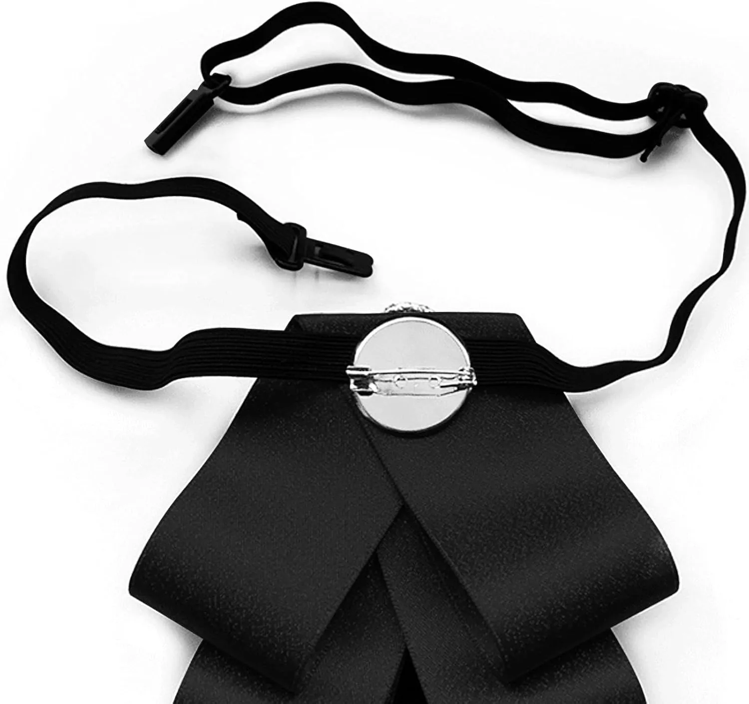 Bow Ties for Men Wedding Suit Banquet Dress Fashion Silk Solid Pre-Tied Crystal Brooch Pins Bow tie