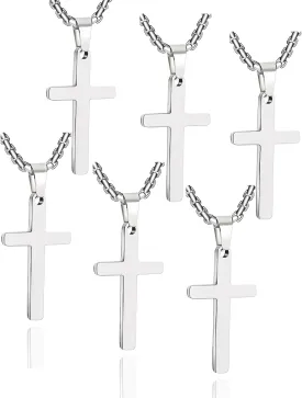 cross necklace for Mens and womens gold silver black stainless steel silver Cross Pendant Necklace Simple Cute Necklaces for men and Women Gold Jewelry 16-18-20-22-24-30 inches
