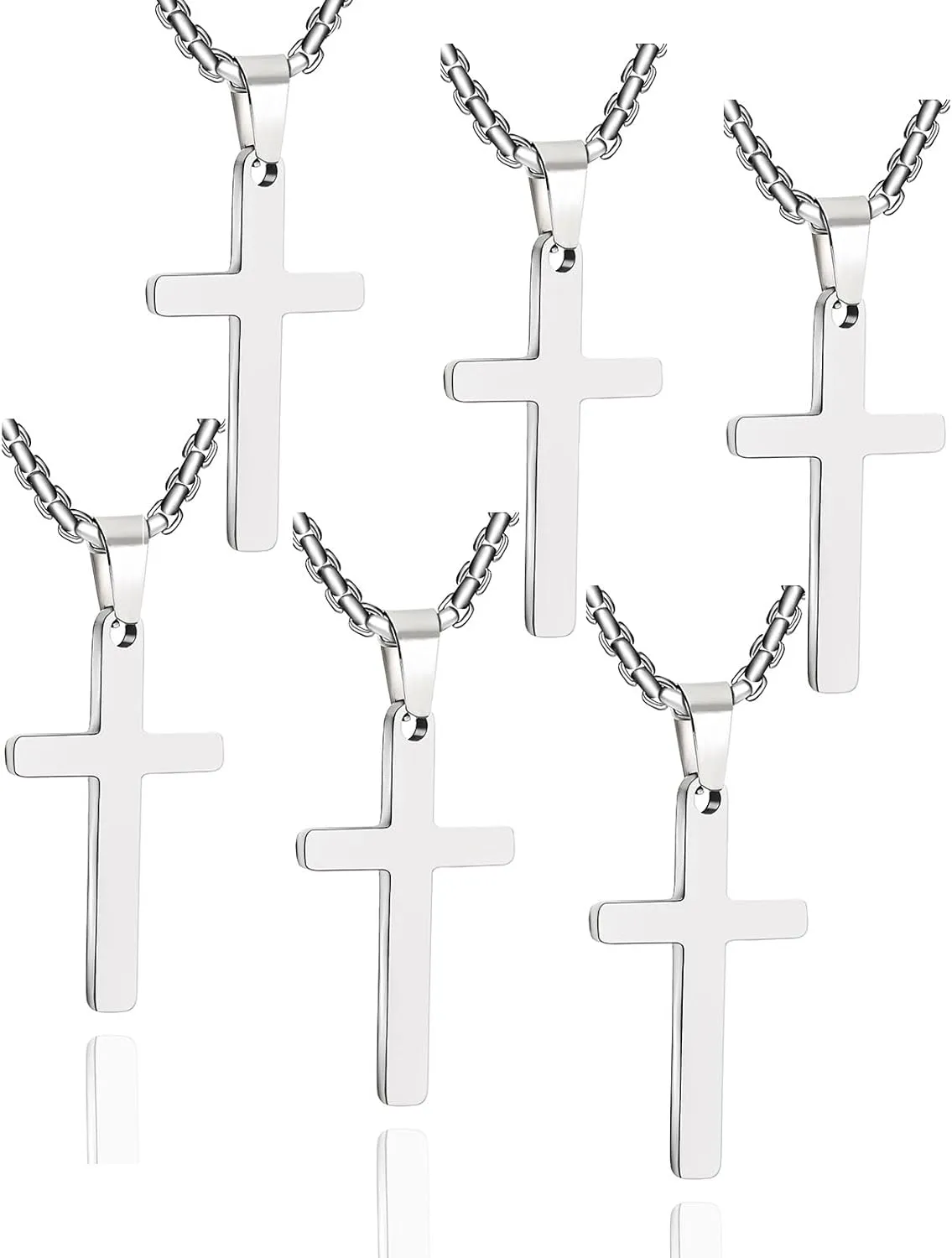 cross necklace for Mens and womens gold silver black stainless steel silver Cross Pendant Necklace Simple Cute Necklaces for men and Women Gold Jewelry 16-18-20-22-24-30 inches