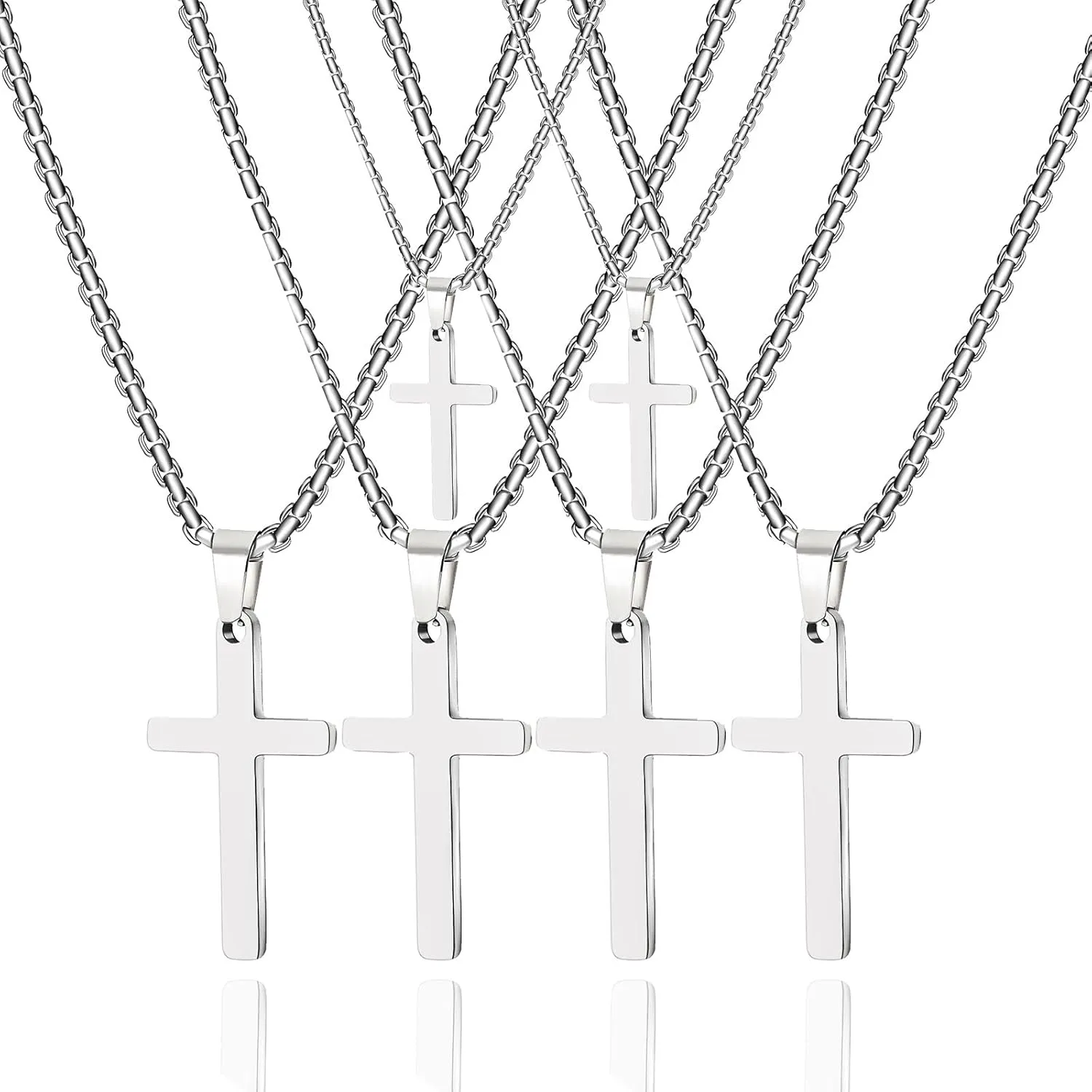 cross necklace for Mens and womens gold silver black stainless steel silver Cross Pendant Necklace Simple Cute Necklaces for men and Women Gold Jewelry 16-18-20-22-24-30 inches