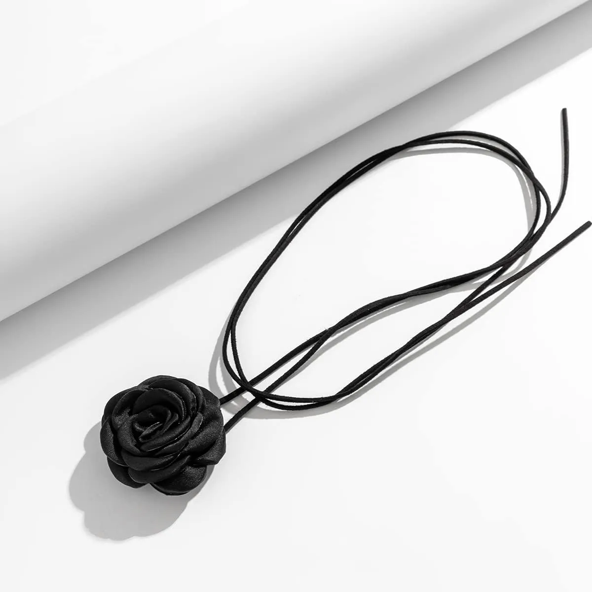 Flower Choker Necklace for Women - Adjustable Lace-up Design Handmade Velvet Floral Choker Necklace, Elegant Summer Necklace for Weddings, Parties, and Holiday