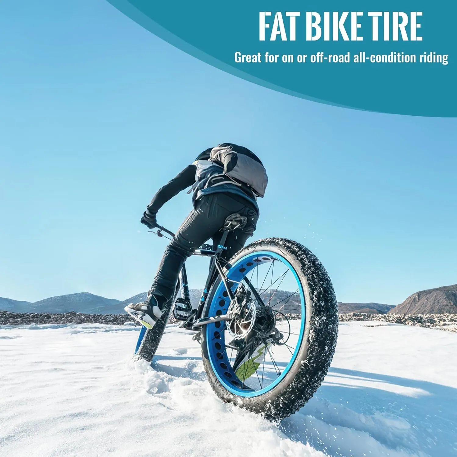 Hycline Ebike Replacement Fat Tire: 20x4.0 Inch Heavy Duty Folding Electric Fat Tires, All-Terrain High-Density Bicycle Tires for Street or Trail Riding