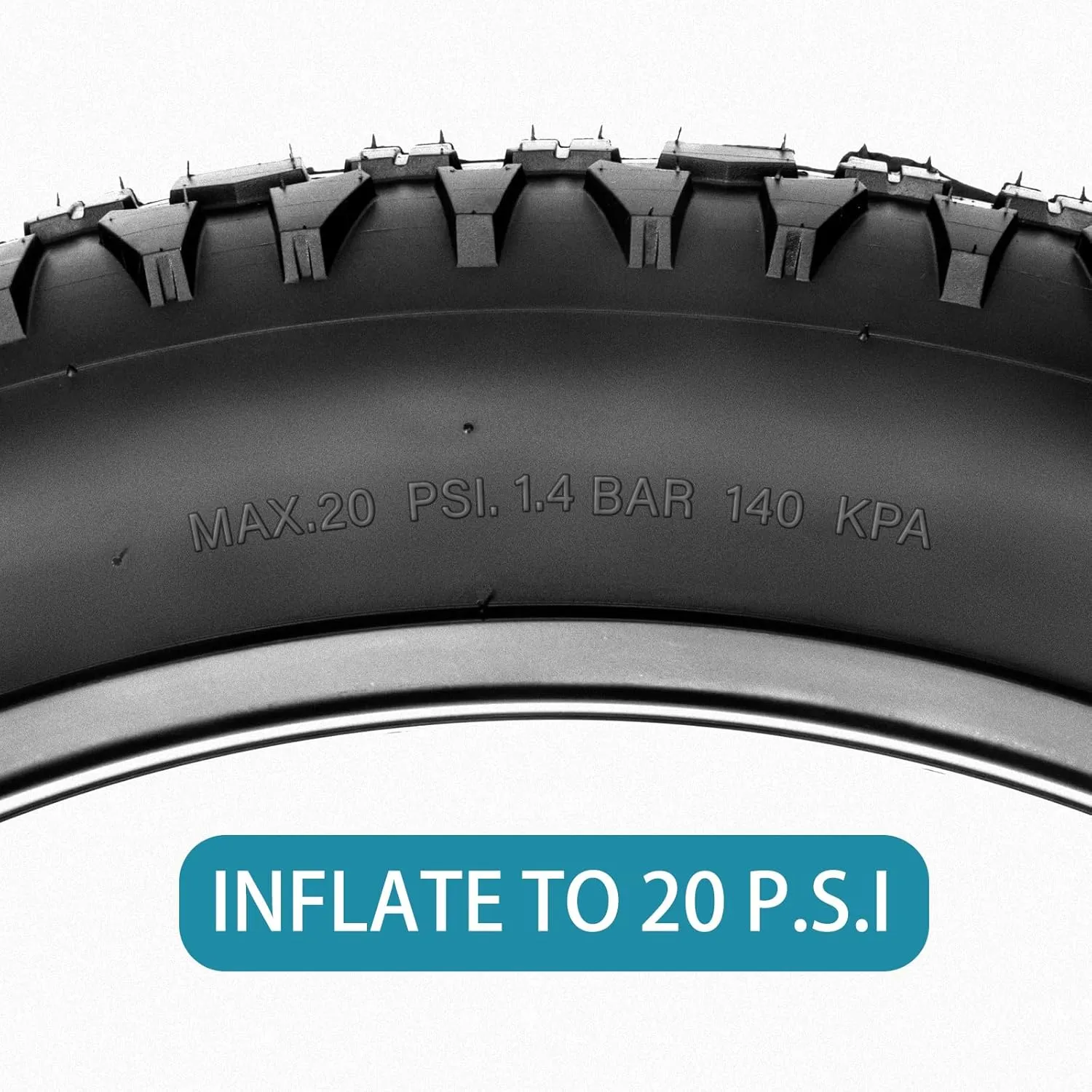Hycline Ebike Replacement Fat Tire: 20x4.0 Inch Heavy Duty Folding Electric Fat Tires, All-Terrain High-Density Bicycle Tires for Street or Trail Riding