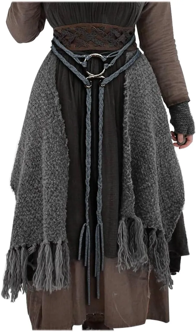 Joukavor Viking Troll Cross Rope Belt - Medieval Norse Witch Belt for Women