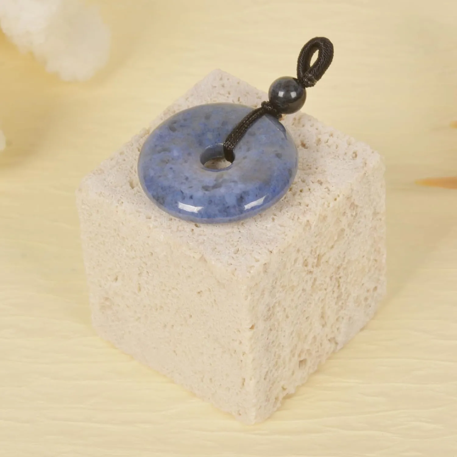 Justinstones Natural Gemstone 25mm Donut Beads Reiki Chakra Pendant Necklace Handmade Jewelry 22 Inch