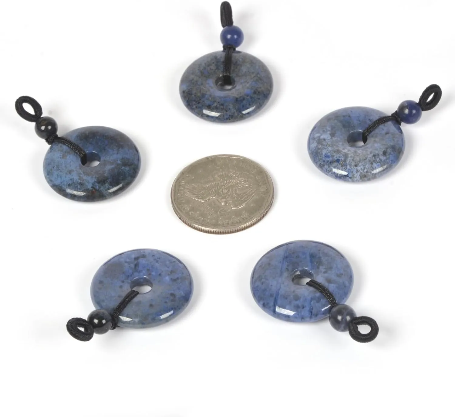 Justinstones Natural Gemstone 25mm Donut Beads Reiki Chakra Pendant Necklace Handmade Jewelry 22 Inch