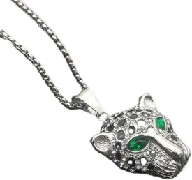 Leopard Head Pendant and Cheetah Head Necklace for Men - Viking Style Animal Jewelry