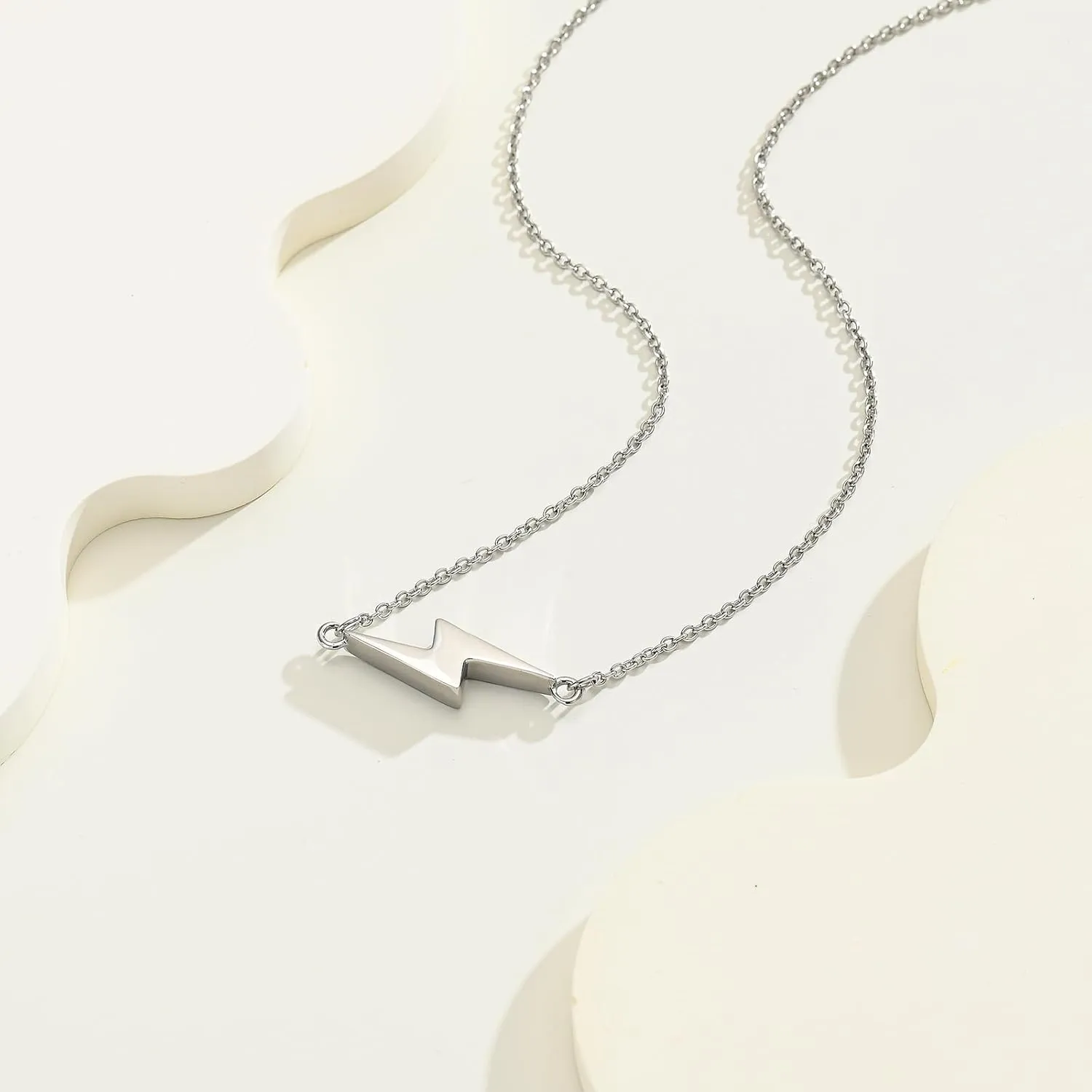Lightning Urn Necklaces for Ashes Lightning Bolt Cremation Jewelry for Ashes Thunderbolt Keepsake Memorial Necklace for Women Men Ashes Holder Vertical Lightning Urn Pendant