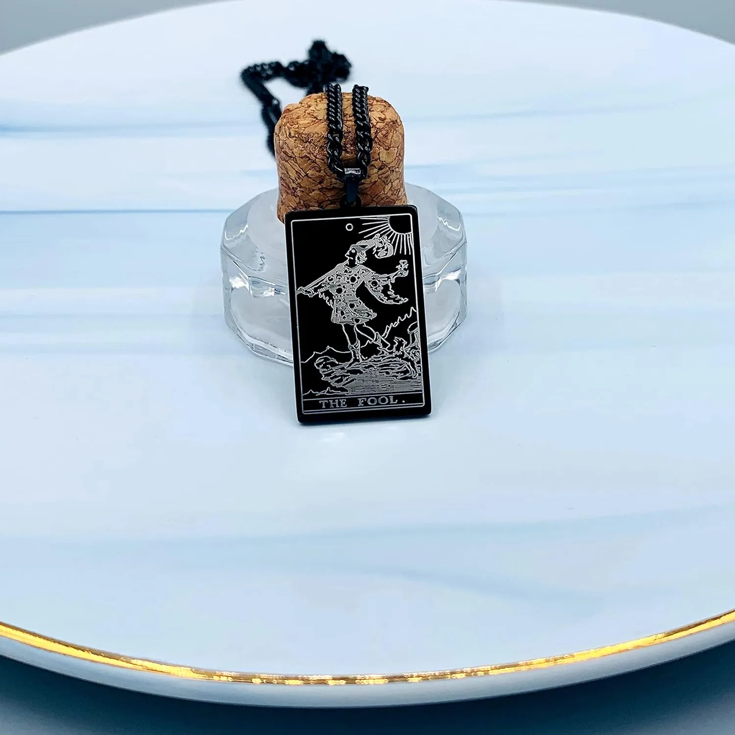 Mall of Style Tarot Card Necklace - Tarot Card Jewelry for Women & Men - Bikers Necklace