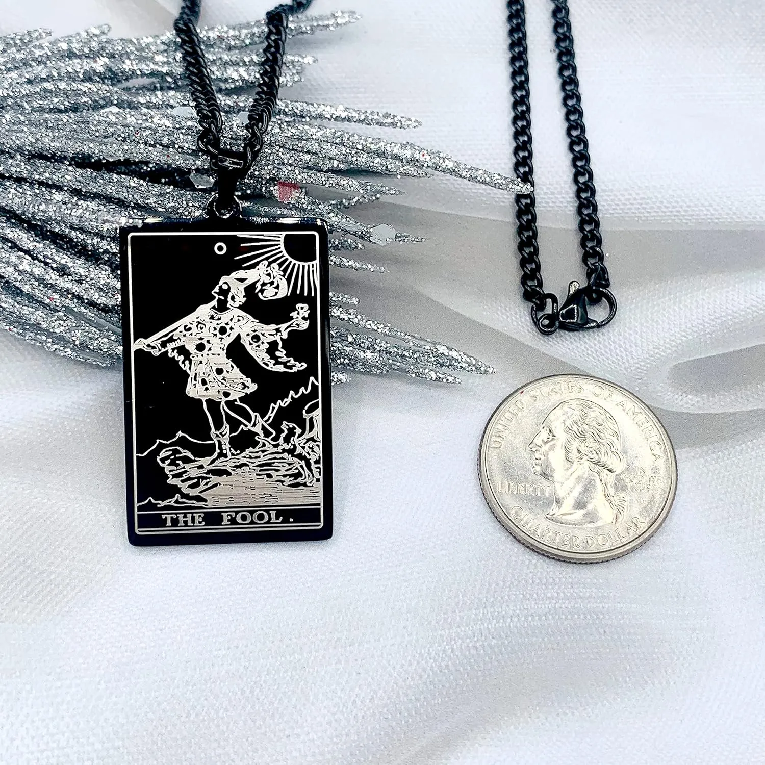 Mall of Style Tarot Card Necklace - Tarot Card Jewelry for Women & Men - Bikers Necklace