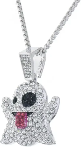 metaltree98 Iced Gold Silver Plated Emoji Lion Tiger Shark Pendant 20" Cuban Chain Necklace