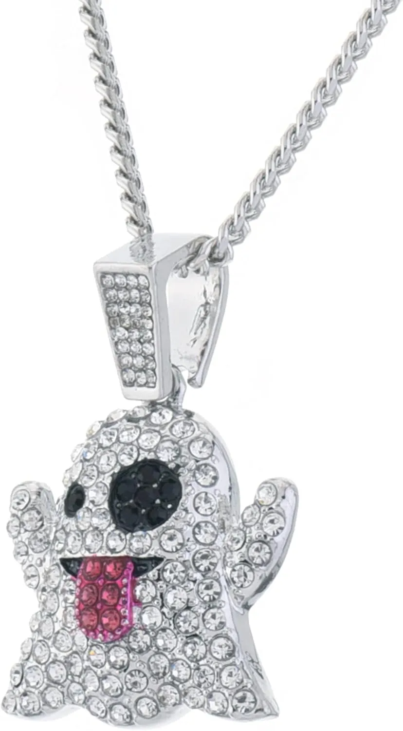 metaltree98 Iced Gold Silver Plated Emoji Lion Tiger Shark Pendant 20" Cuban Chain Necklace