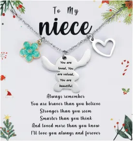 MIXJOY You are My Sunshine Necklace&Greeting Card, Birthday Christmas for Women Niece Daughter Granddaughter