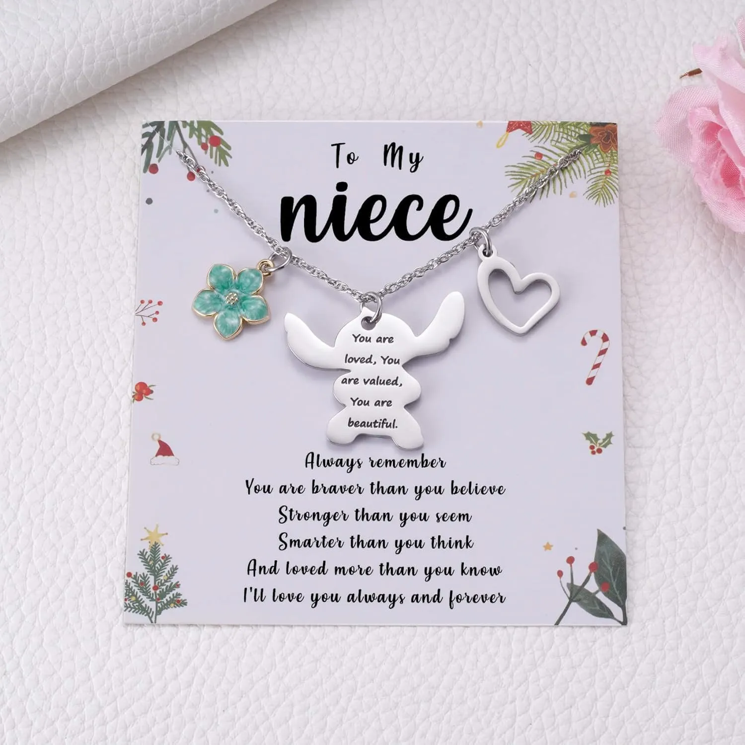 MIXJOY You are My Sunshine Necklace&Greeting Card, Birthday Christmas for Women Niece Daughter Granddaughter