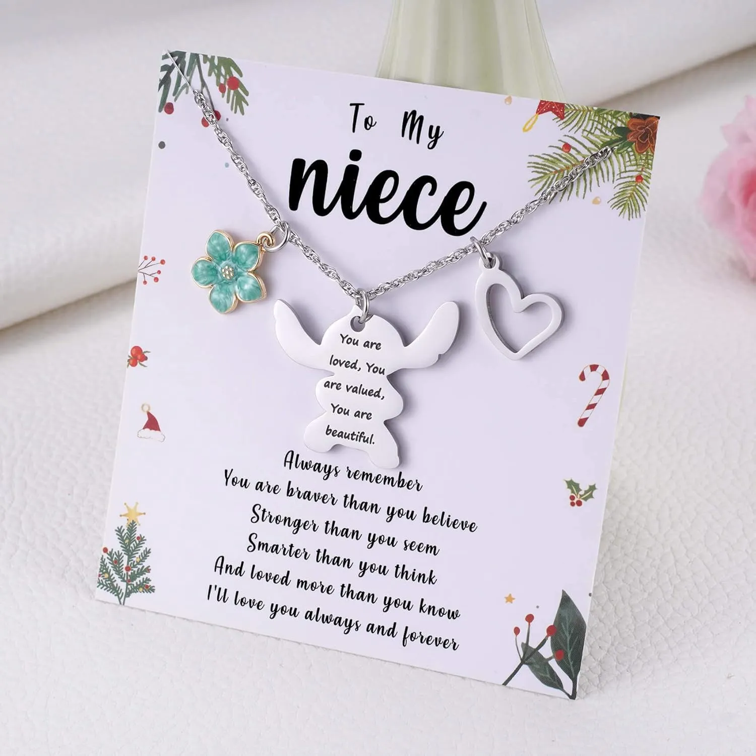 MIXJOY You are My Sunshine Necklace&Greeting Card, Birthday Christmas for Women Niece Daughter Granddaughter
