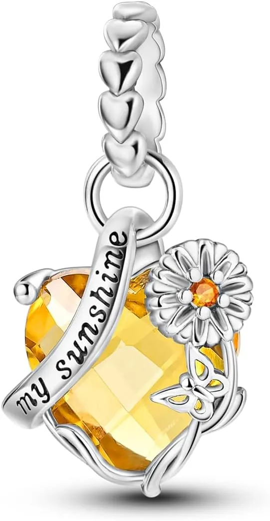 Parmuz 925 Sterling Silver Charms for Bracelet Woman Love Heart Evil Eye Daisy Flower Pendant Beads for Necklace Dog Cat Charm Jewelry Gift for Her