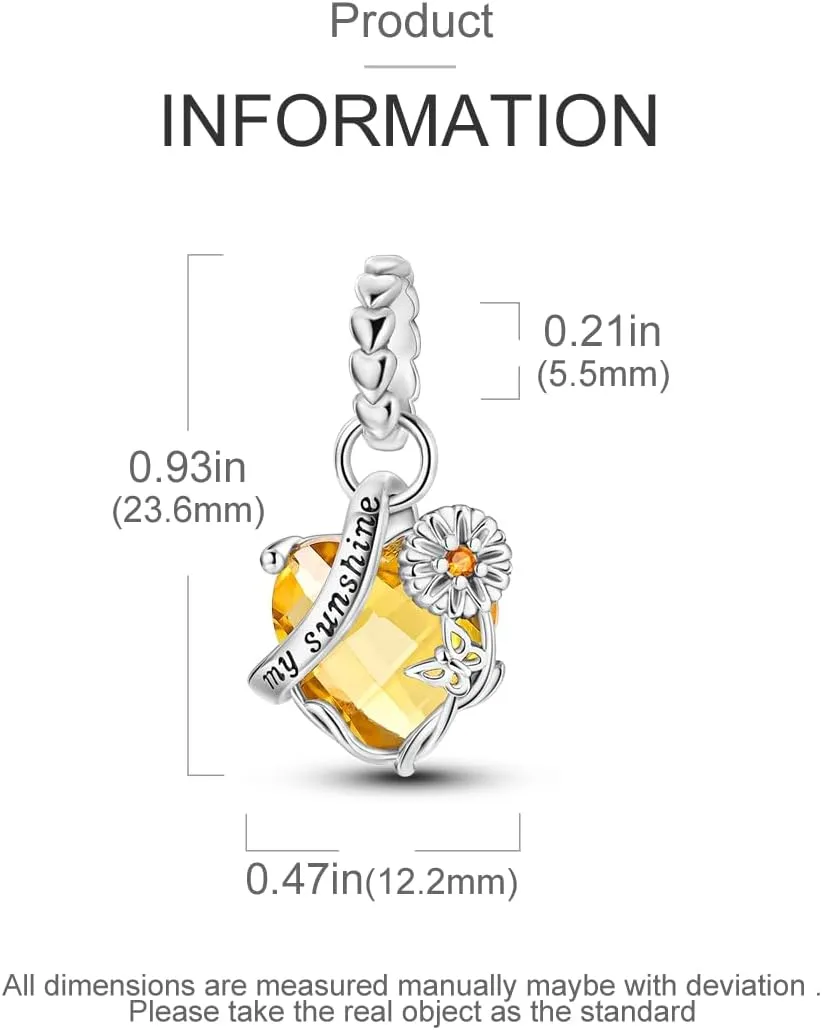 Parmuz 925 Sterling Silver Charms for Bracelet Woman Love Heart Evil Eye Daisy Flower Pendant Beads for Necklace Dog Cat Charm Jewelry Gift for Her