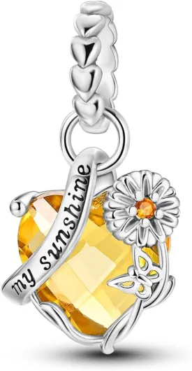 Parmuz 925 Sterling Silver Charms for Bracelet Woman Love Heart Evil Eye Daisy Flower Pendant Beads for Necklace Dog Cat Charm Jewelry Gift for Her