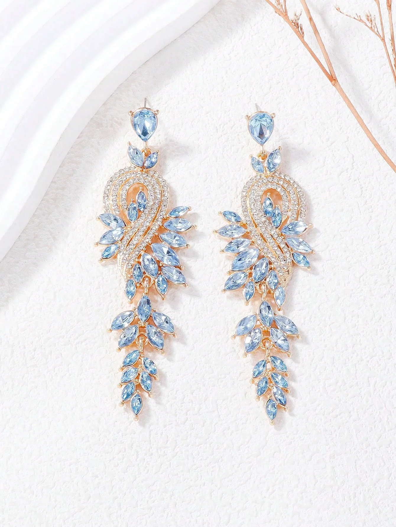 Rhinestone Decor Drop Earrings