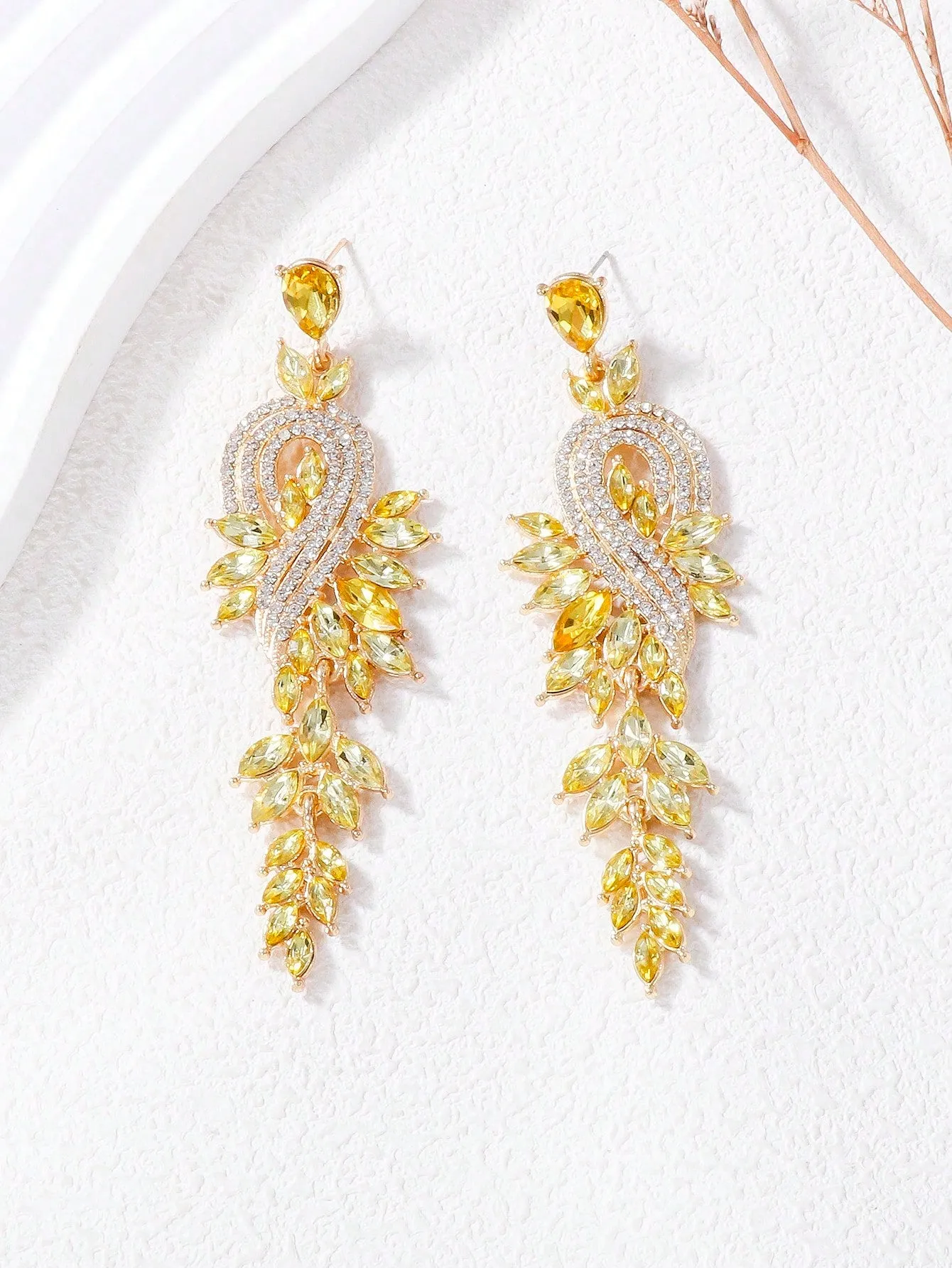 Rhinestone Decor Drop Earrings