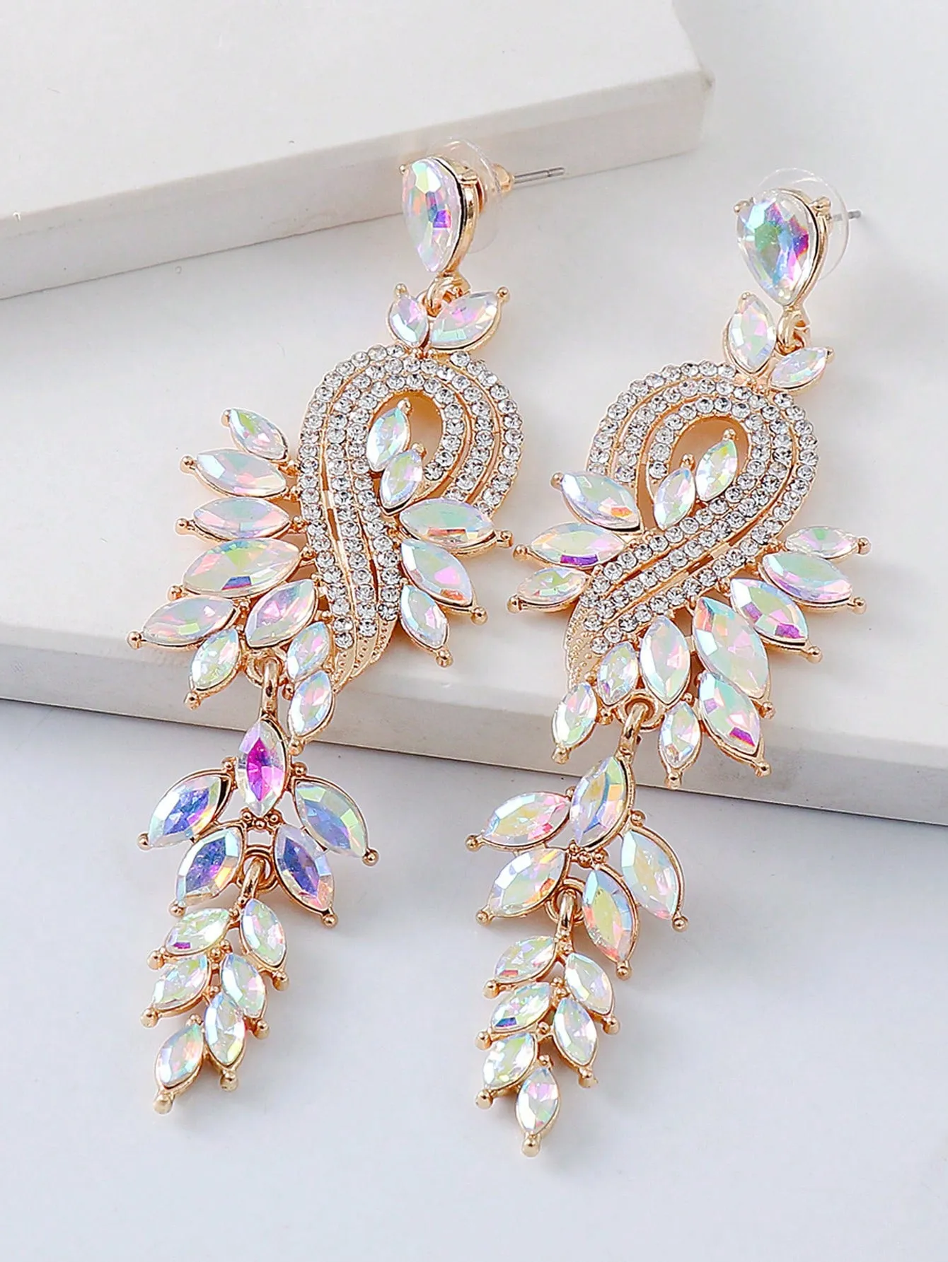 Rhinestone Decor Drop Earrings