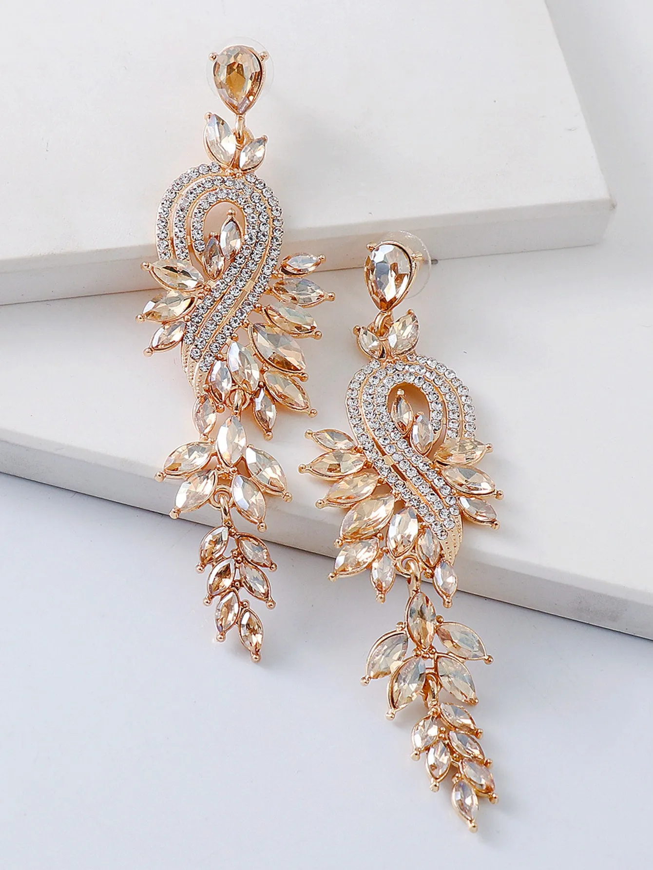 Rhinestone Decor Drop Earrings