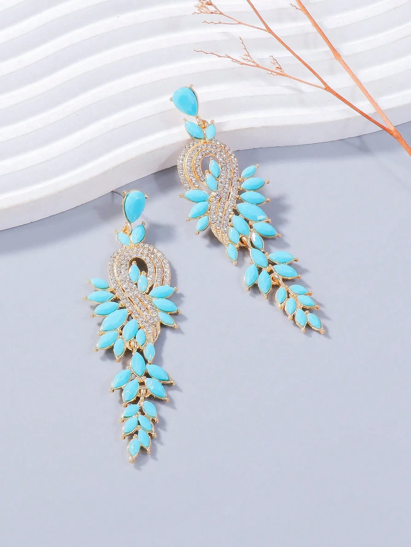 Rhinestone Decor Drop Earrings