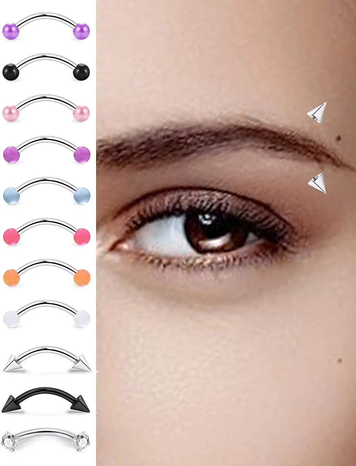 SCERRING 16G Eyebrow Rings Tragus Helix Rook Daith Earrings Lip Ring Barbell Body Piercing Jewelry Retainer 6mm 8mm 10mm 20-30PCS