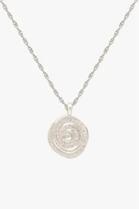 Snake coin necklace silver