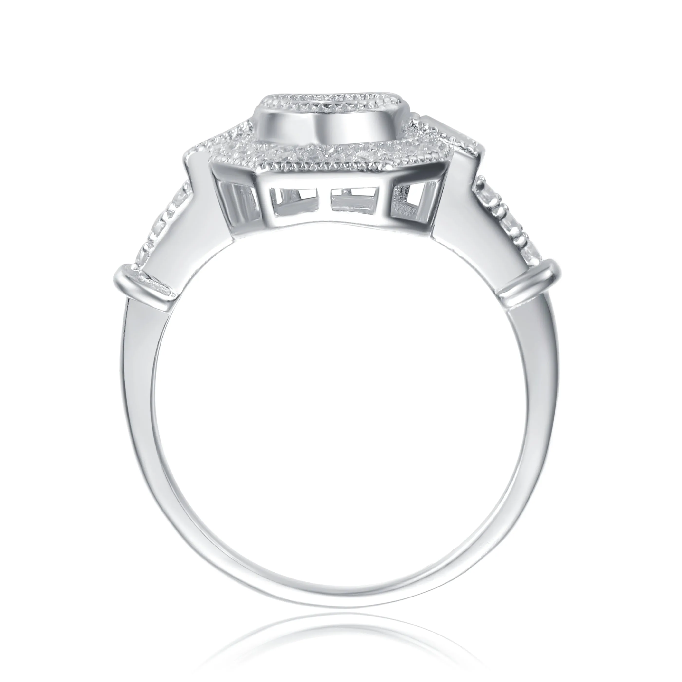 Sterling Silver Clear Cubic Zirconia Solitairie Ring