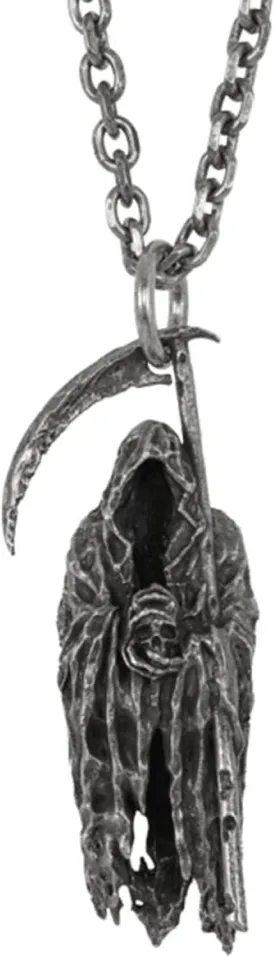 TAYASH Santa Muerte Necklace,Skull Necklace for Men,Metal Sickle Death God Pendant,Gothic Grim Reaper Scythe Skull Necklace,The Reapers Pendant Set,Punk for Boyfriend Male Jewelry Creativity Gift