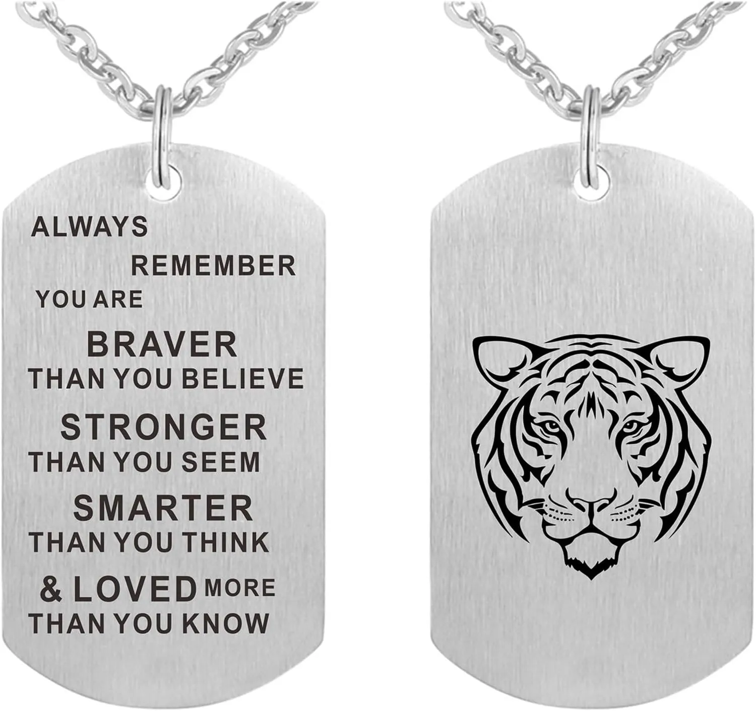Tiger Necklace Tiger Jewelry Tiger Keychain Tiger Dog Tag Pendant Necklace Tiger Gift for Men Women