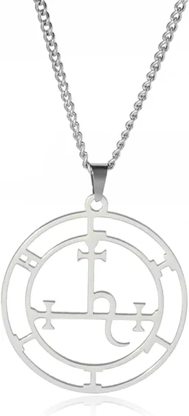 VASSAGO Sigil of Lilith Necklace Lilith Sigil Hecate Goddess Pendant Lucifer Satanic Lilith Symbol Wiccan Jewelry Gifts for Women Men