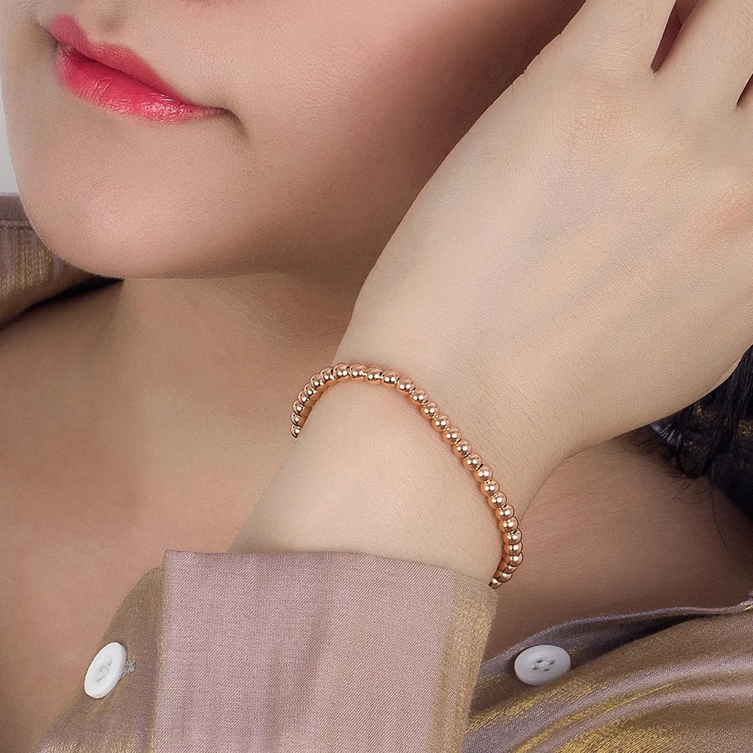 Women 925 Sterling Silver Round Bead Bracelet Minimalist 4-6MM 13-21CM Bell and Heart Pendant Prayer Beads Link Chain Bracelet Men Charm Jewelry Gift