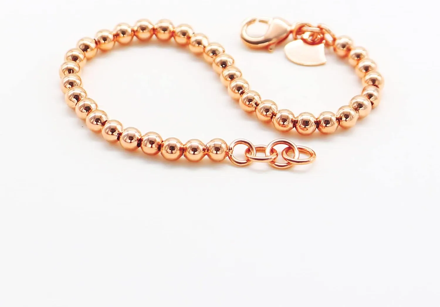 Women 925 Sterling Silver Round Bead Bracelet Minimalist 4-6MM 13-21CM Bell and Heart Pendant Prayer Beads Link Chain Bracelet Men Charm Jewelry Gift
