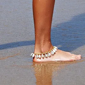 YienDoo Boho Shell Anklet Ankle Bracelet Shell Pendant Beach Anklet Fashion Gold Feet Chain Jewelry Gift for Women and Girls
