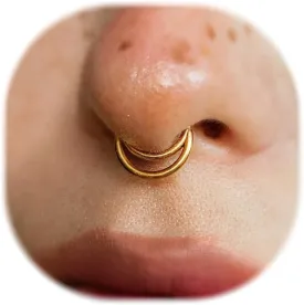 ZMANYIJEW 16G Minimalist Lines Septum Rings Stacked Gold Septum Ring Septums Clicker Nose Ring Piercing for Women Men